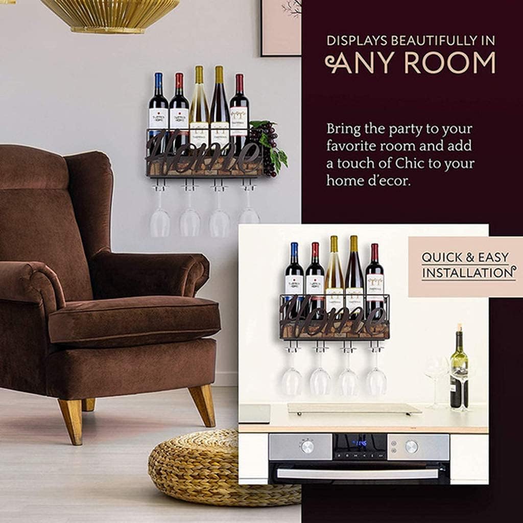 LASEVE Wall Mounted Wine Rack with Cork Storage