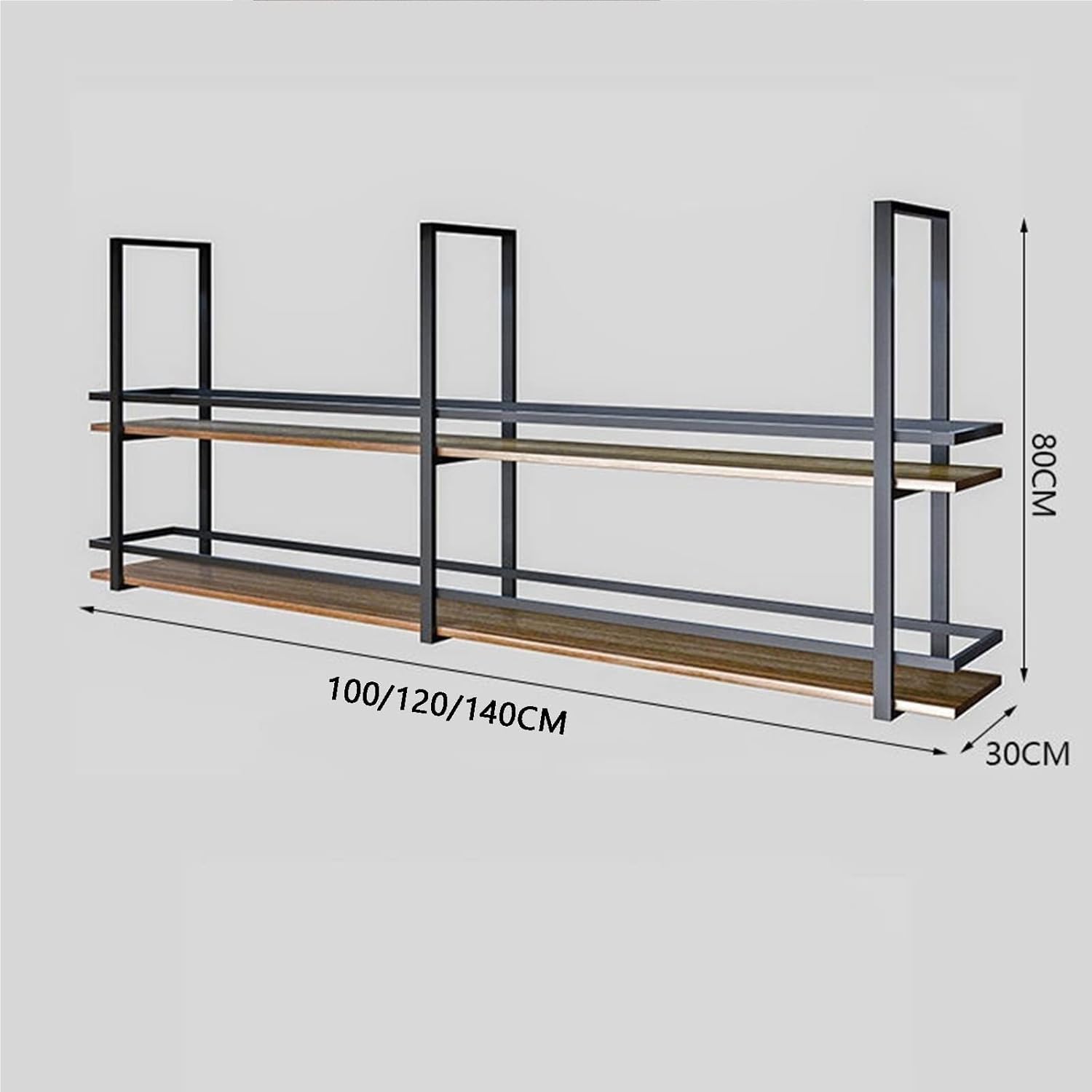 Solid Wood Wrought Iron Wine Glass Holder - Gold Finish 140x30x80cm 1