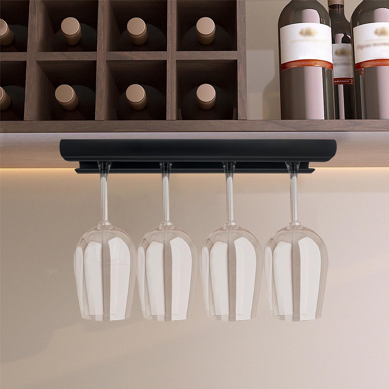 GeLive 12 Inch Wine Glass Holder Set of 2 Black