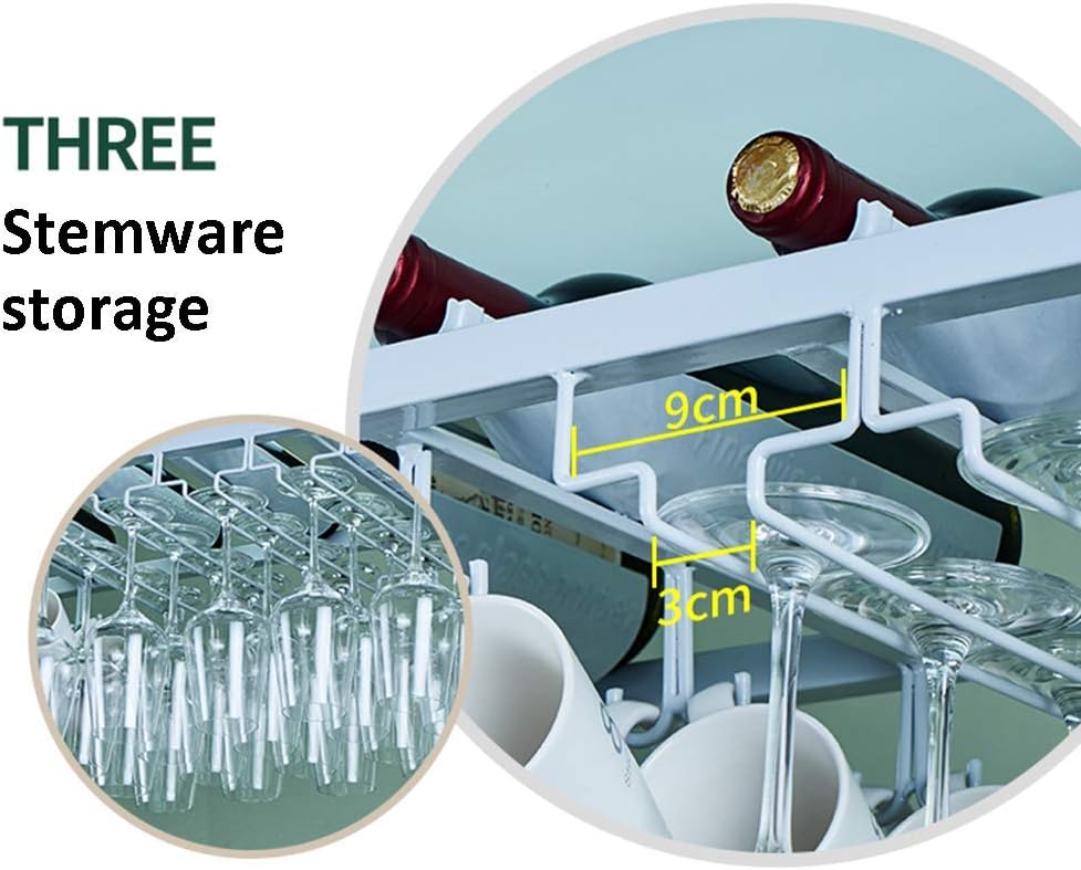 LASEVE Wall-Mounted Wine Rack 2-Tier Industrial Style 100Cm