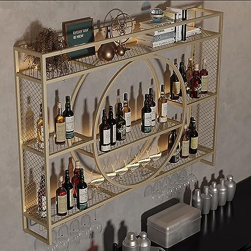 XONJEMU Wall-Mounted Wine Rack with Stemware Hanger