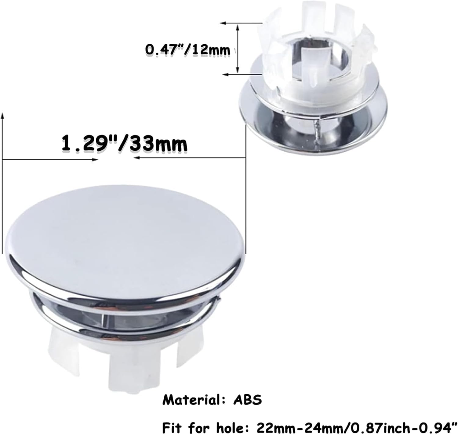 PCTC 6 Pack Bathroom Sink Overflow Trim Cover Insert