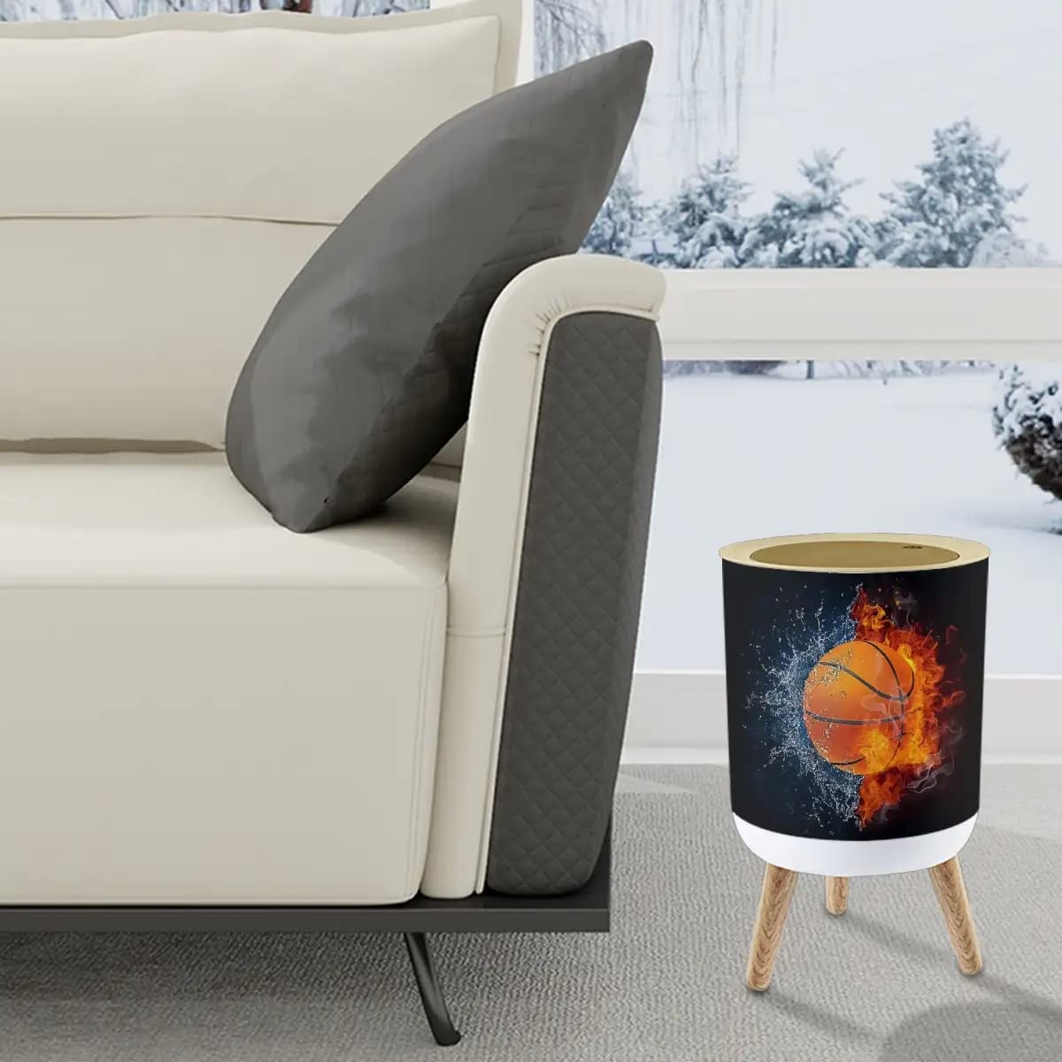 NBWEE Shabby Chic Trash Can 18 Gallon