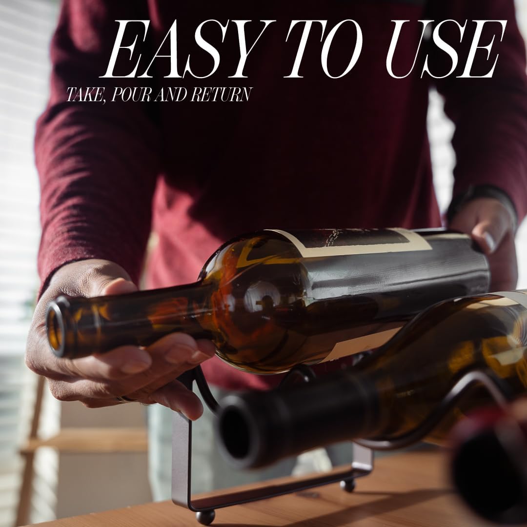 1-Tier Metal Wine Rack for Countertop - 4 Bottles Storage