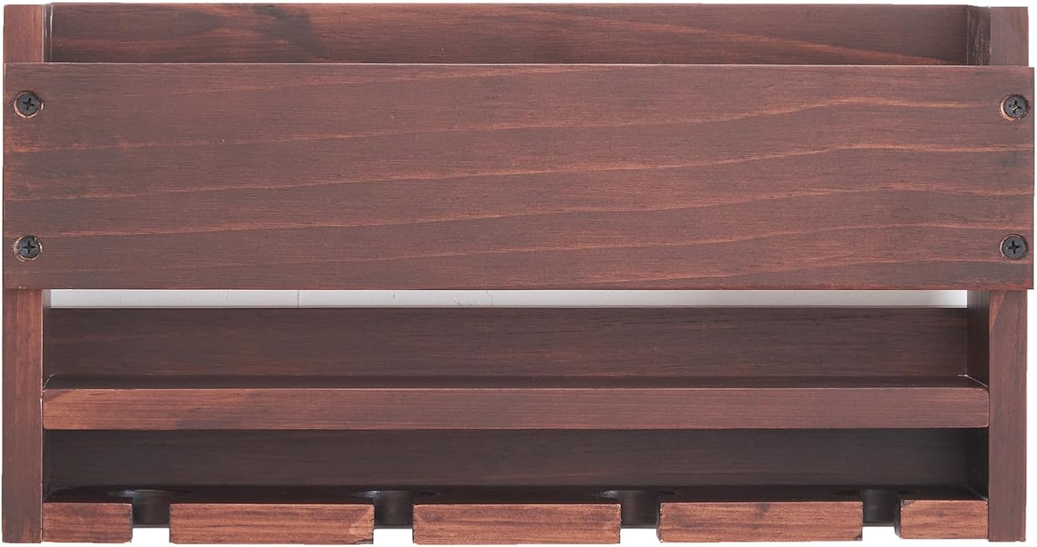 Modern Wall-Mounted Wine Rack with Cup Holder