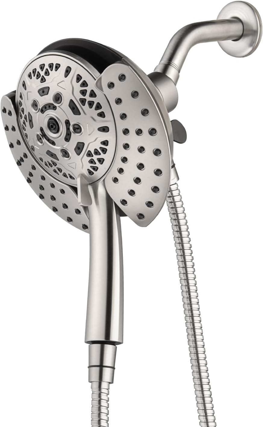 INAVAMZ 25GPM Dual Shower Head Combo with 60 Rotatable Hose