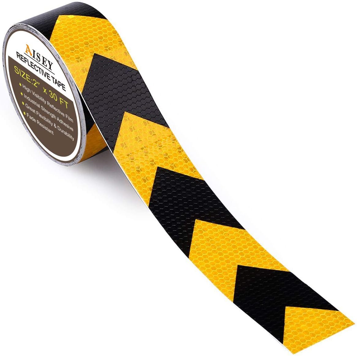 AISEY 2 X 30ft Reflective Safety Tape Yellow Black