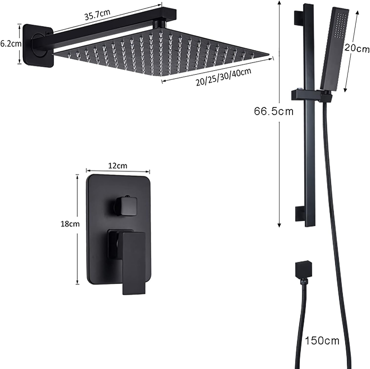 Premium Brass Rain Shower System with Adjustable Rod