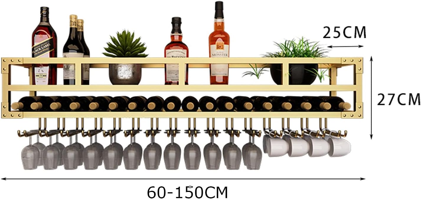 2-Layer Wall-Mounted Wine Rack - Wrought Iron
