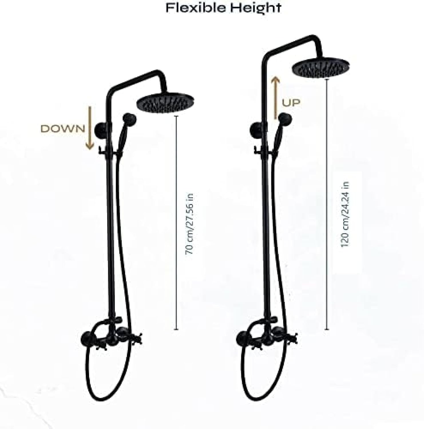 TECKI 8inch Rainfall Shower System Set with Handheld Spray