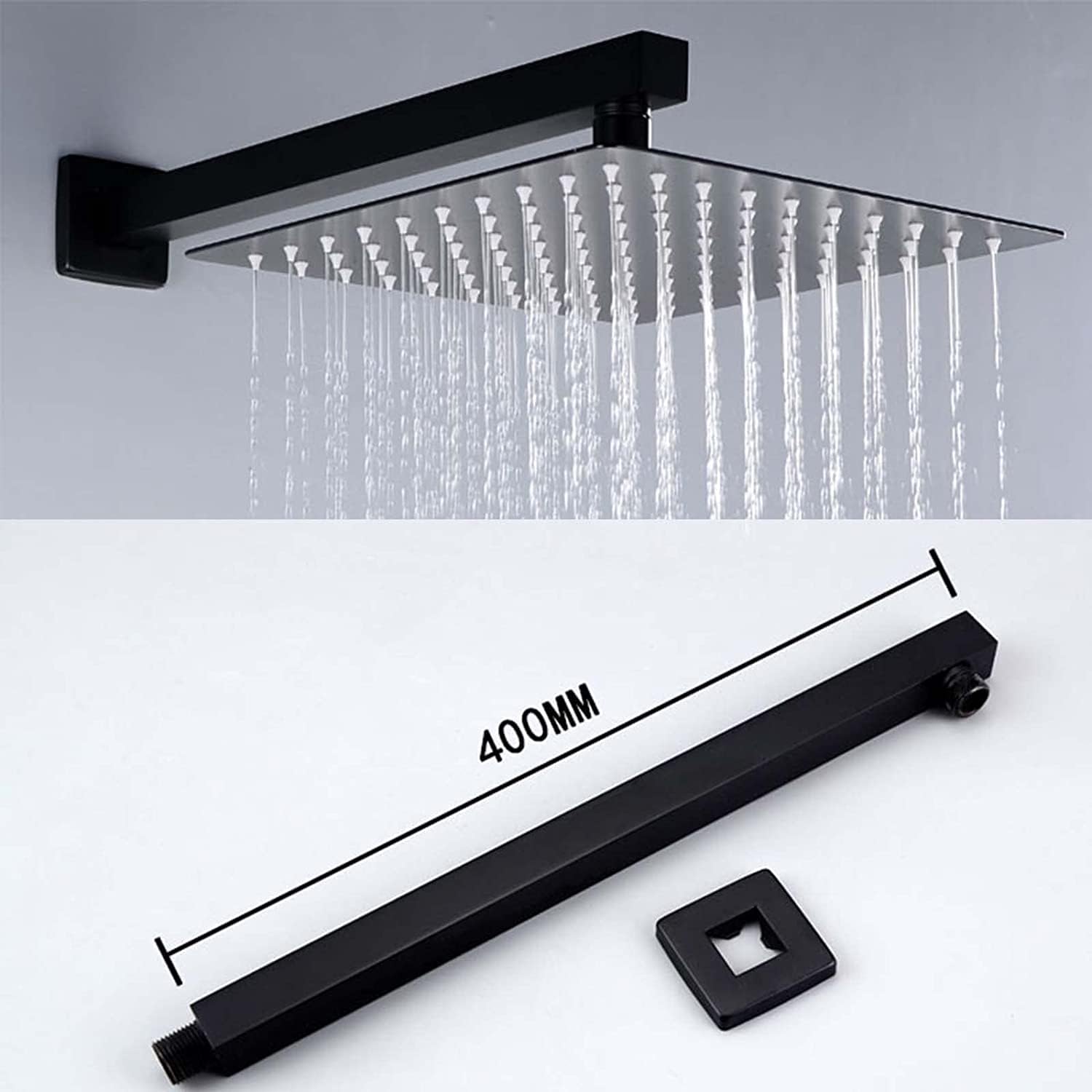 Black Rainfall Shower System with Handheld and Rain Head