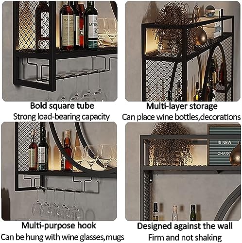 XONJEMU Wall-Mounted Wine Rack with Stemware Hanger