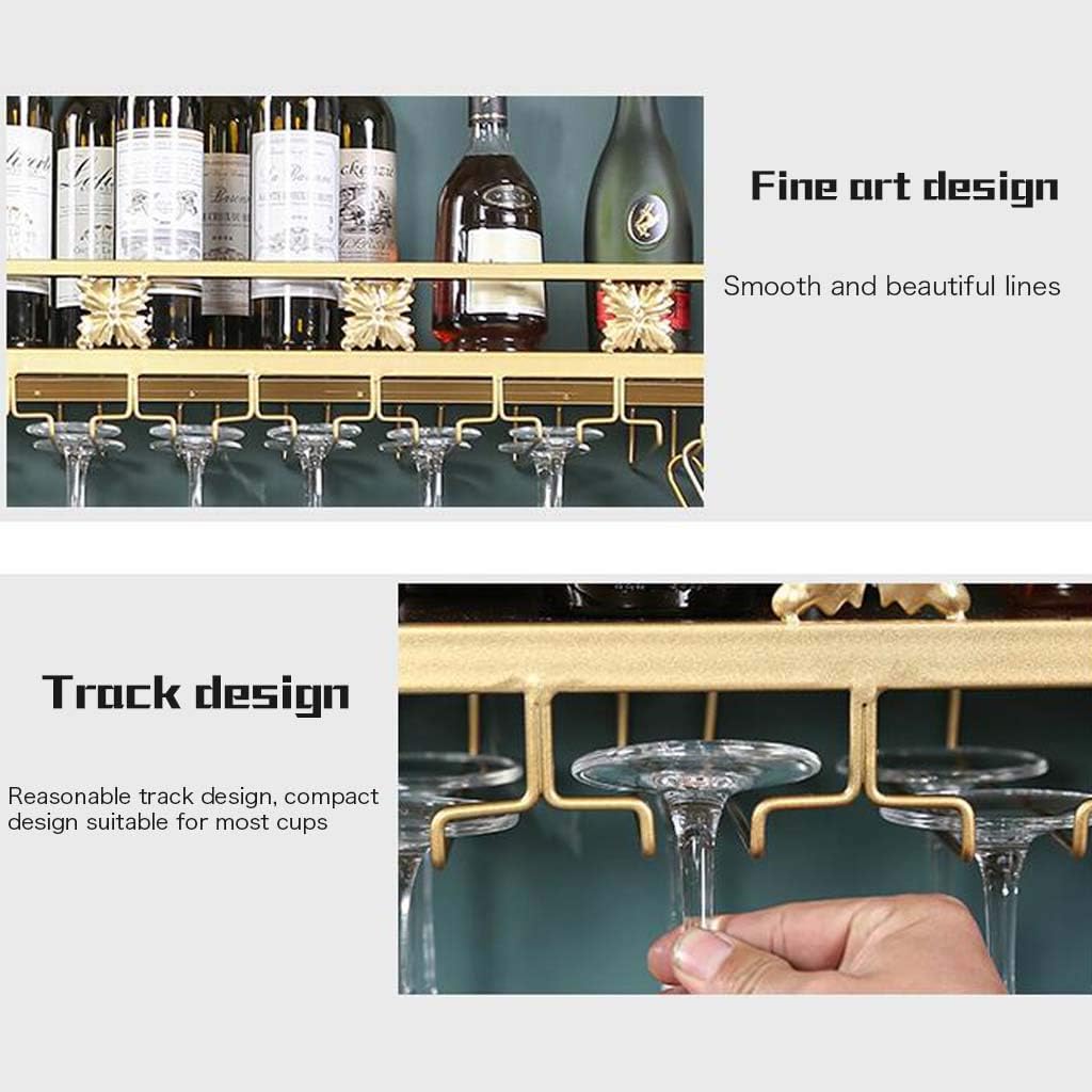Wall-Mounted Wine Rack with Hooks and Dual Layer Storage