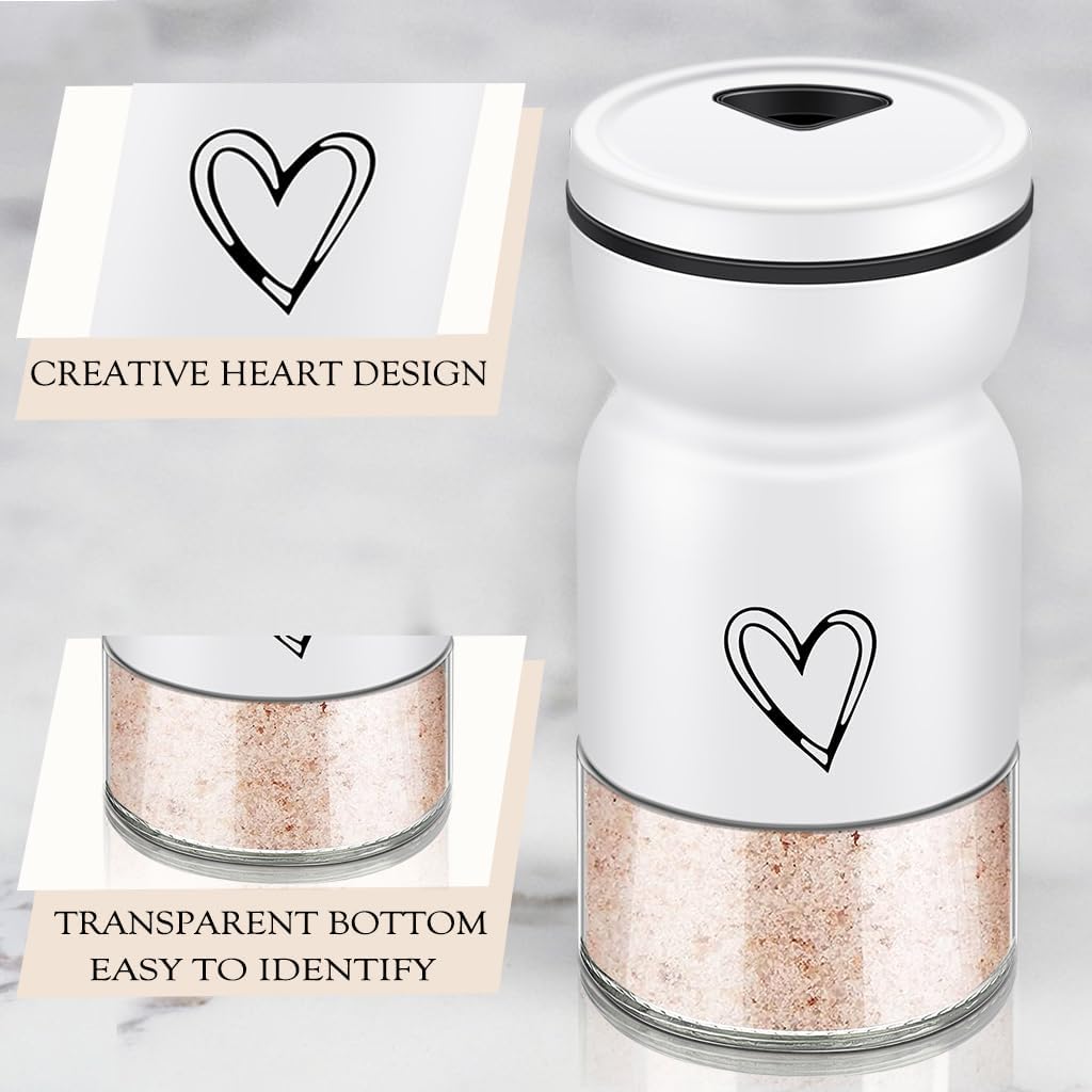 Stainless Steel Salt and Pepper Shakers Set with Adjustable Pour Holes