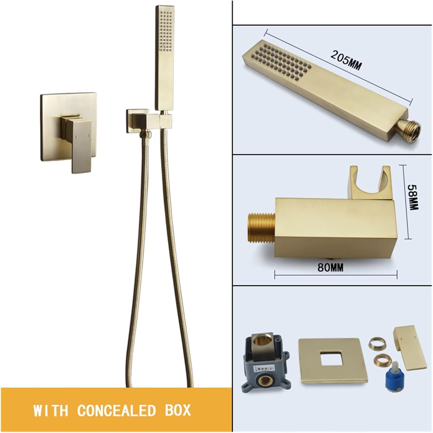 Hidden Waterfall Bathtub Faucet with 3 Modes Shower Set