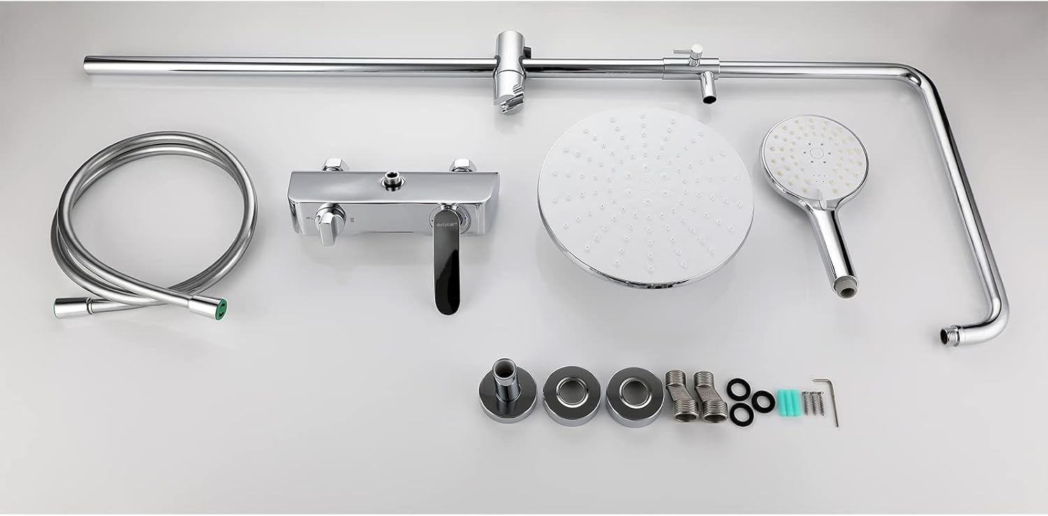uhyOHF Round Shower Head 3-Mode Handheld System