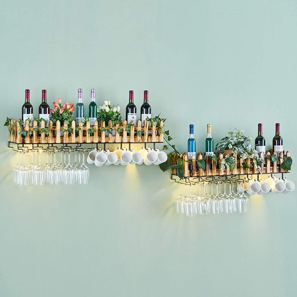 Retro Wall-Mounted Industrial Metal Wine Rack