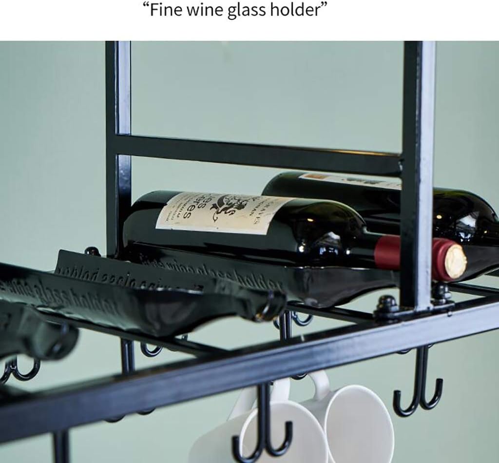 ZJDYDY Wall-Mounted Wine Rack Black 100x35cm