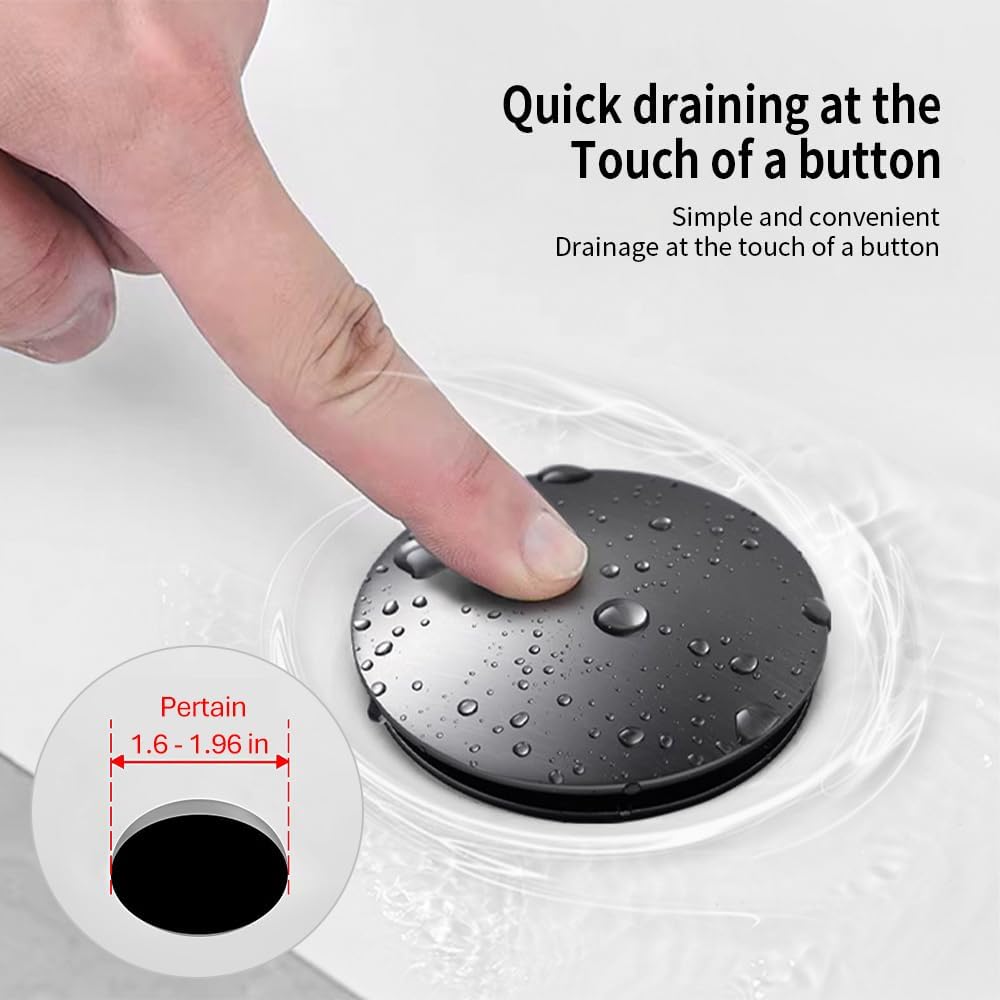 YZZY Vessel Basin Pop-up Drain with Overflow and Hair Catcher