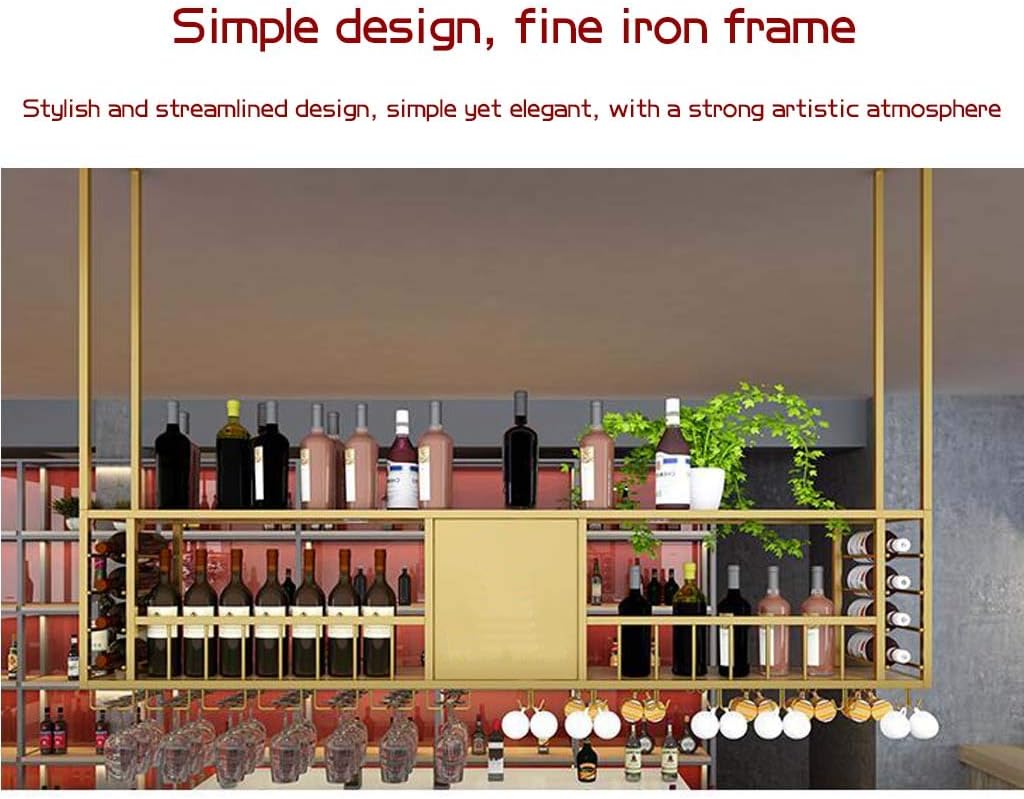 Adjustable Wall-Mounted Wine Rack with Glass Holder