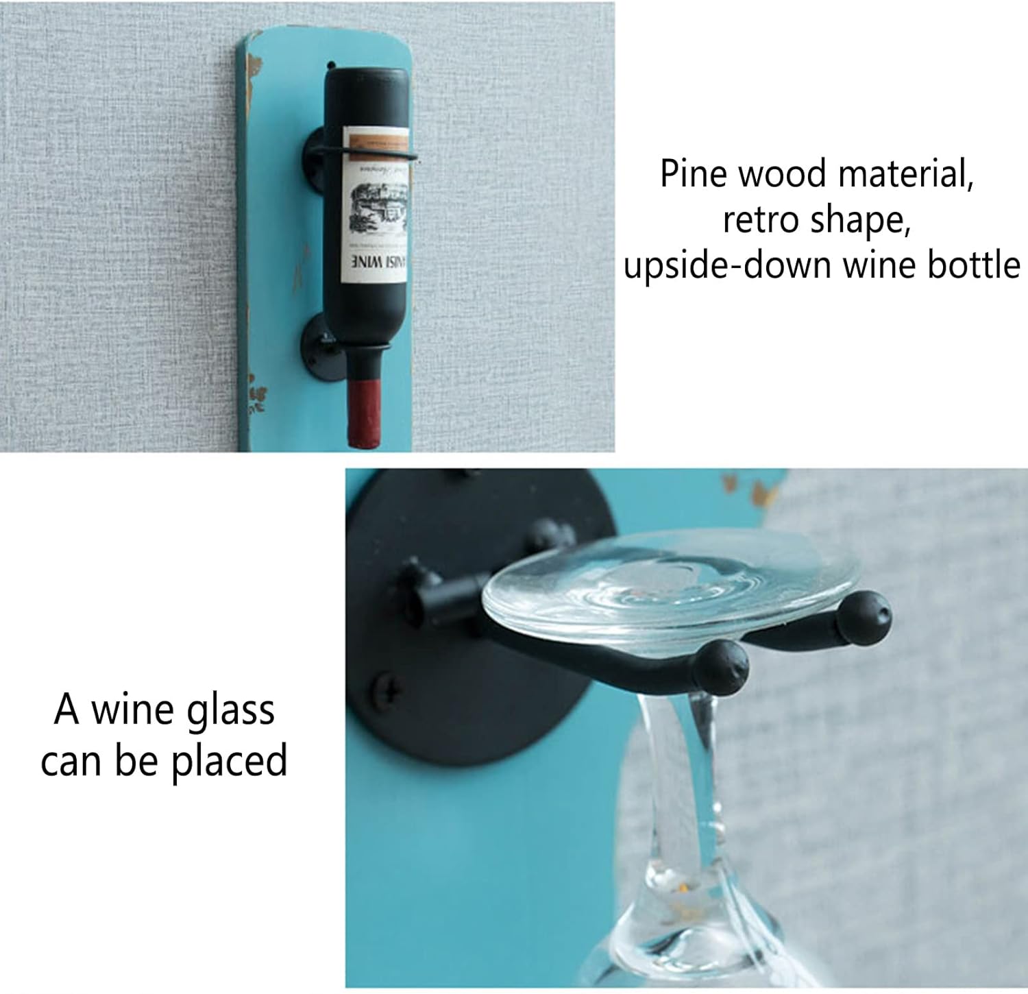 KINTEOK Industrial Vintage Wine Rack Wall Mount