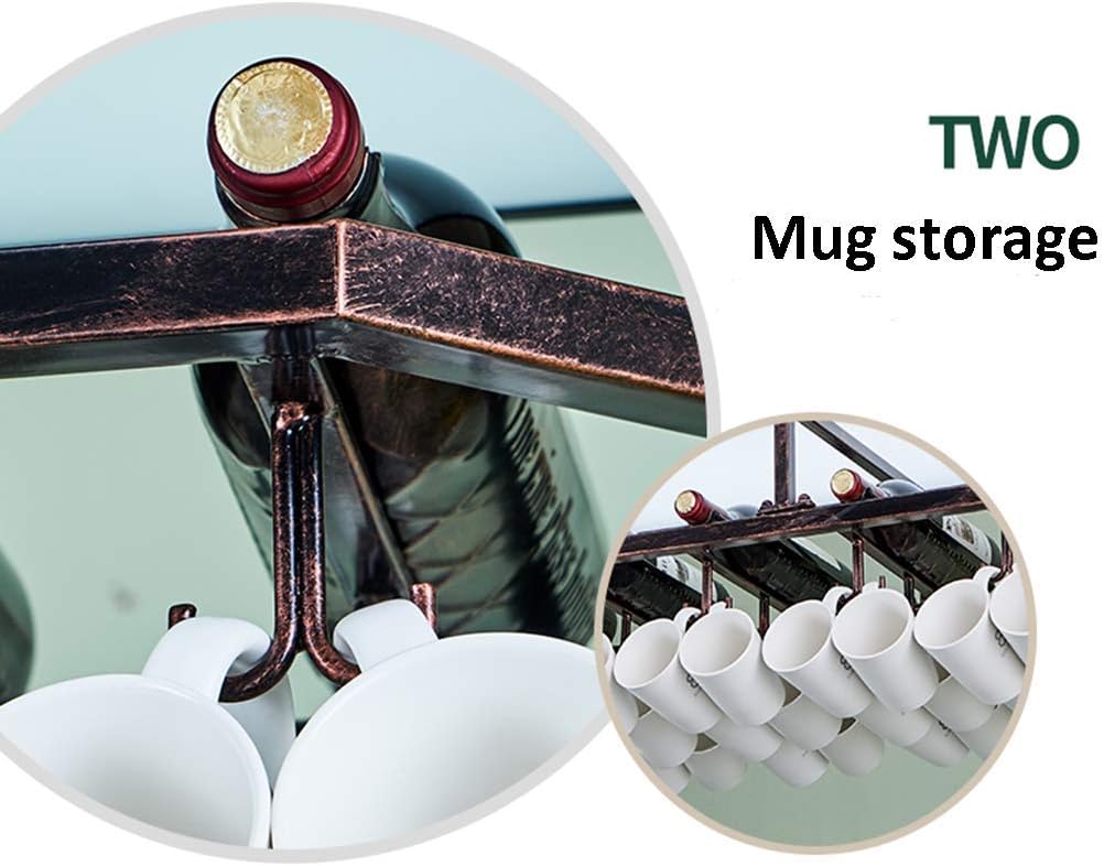 LASEVE Wall-Mounted Wine Rack 2-Tier Industrial Style 100Cm