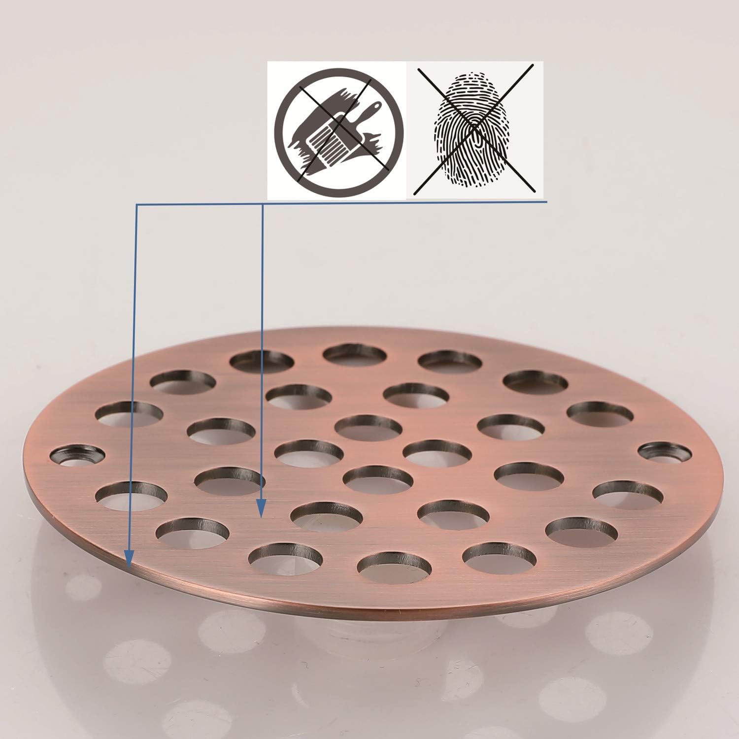 4-Inch Screw-in Shower Strainer Drain Cover Replacement Antique Copper 1