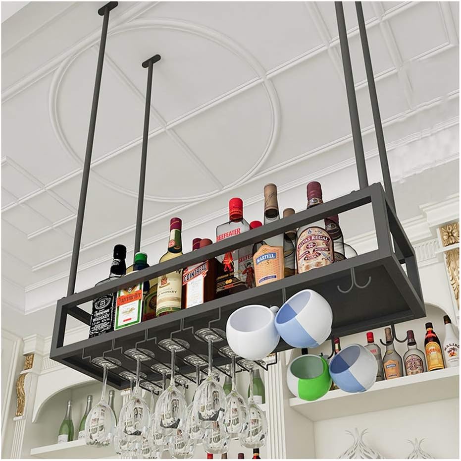 ZJDYDY Wall-Mounted Wine Rack with Wrought Iron Frame