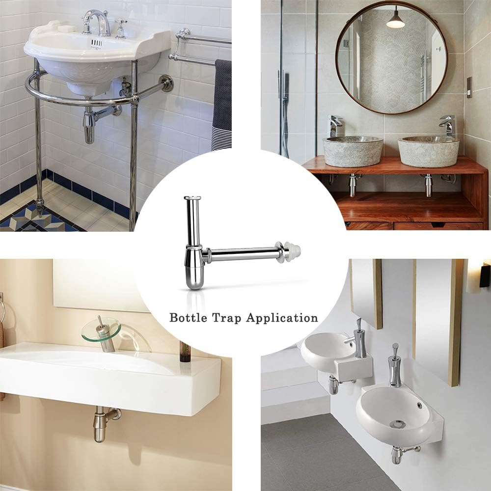Chrome Bathroom Basin Sink Bottle Trap Waste Drain Kit 1-14 Inch 1