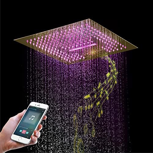 Bluetooth Music Shower Faucet Set with LED Light and 3-Speed Massage