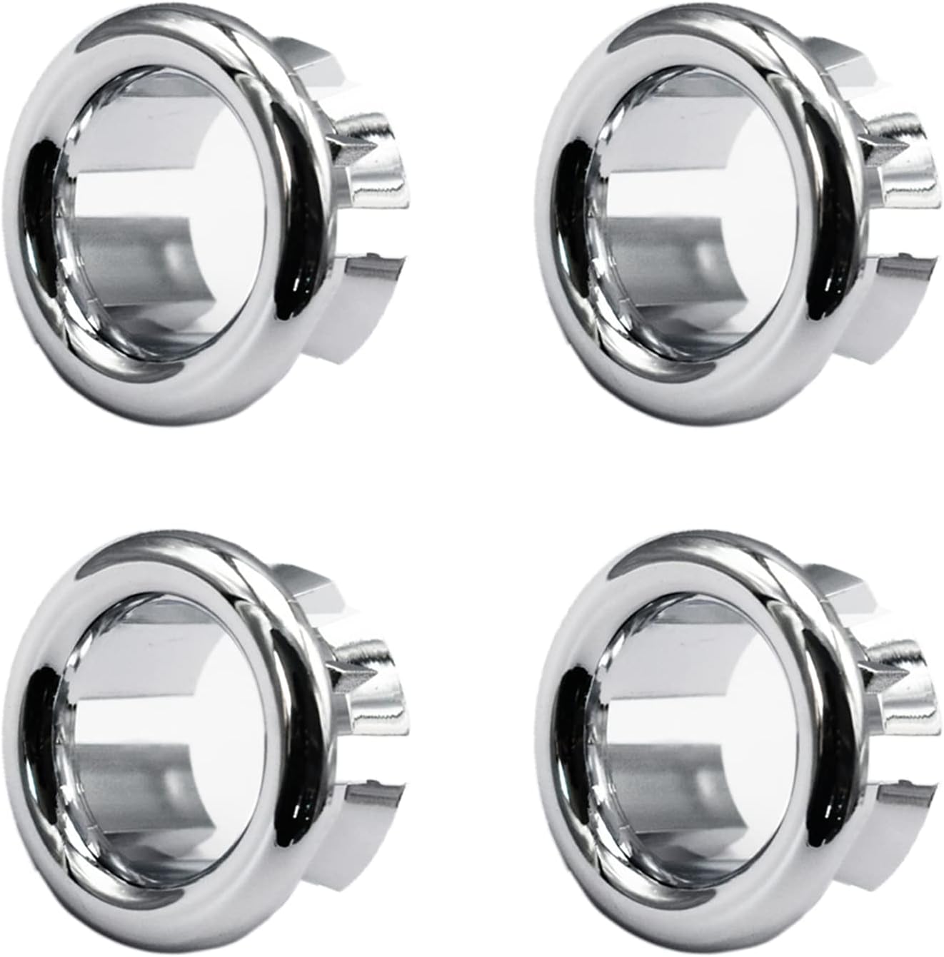 4 Pack Chrome Overflow Drain Cover for Sink and Basin