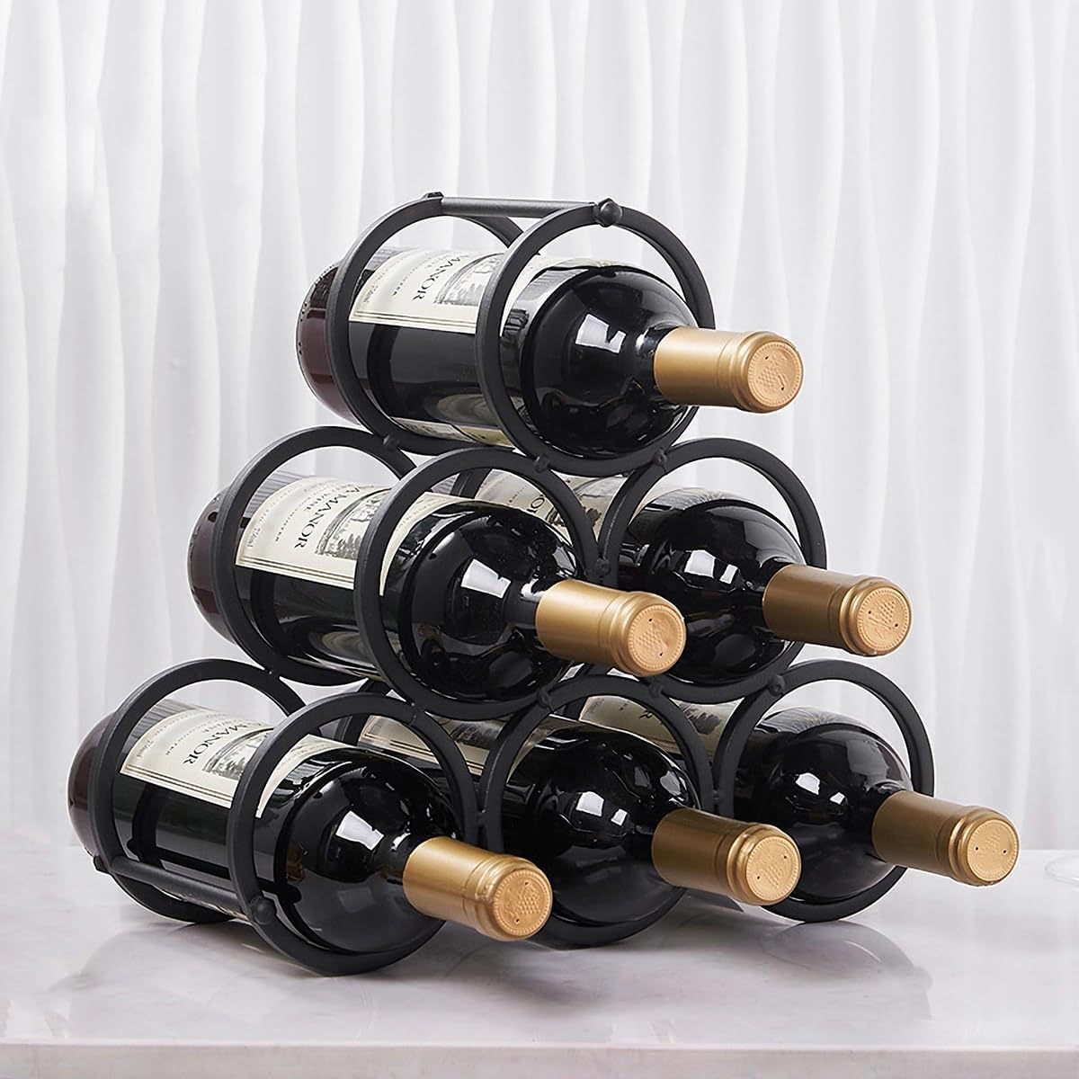 GeLive Triangle Wine Rack 6 Bottles Freestanding
