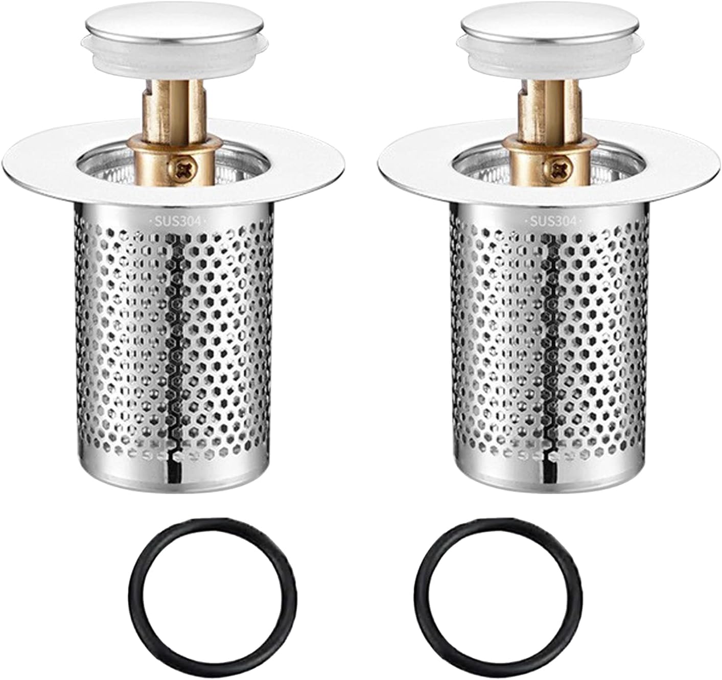 RUXIEWEY Stainless Steel Drain Strainer 2PCS