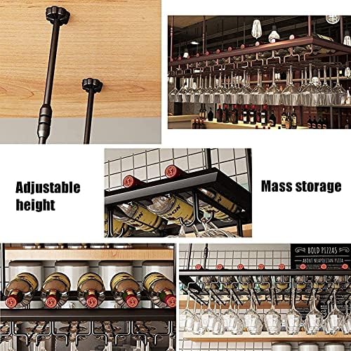 Adjustable Iron Wine Rack with Safety Slot - 80cm Wall-Mounted