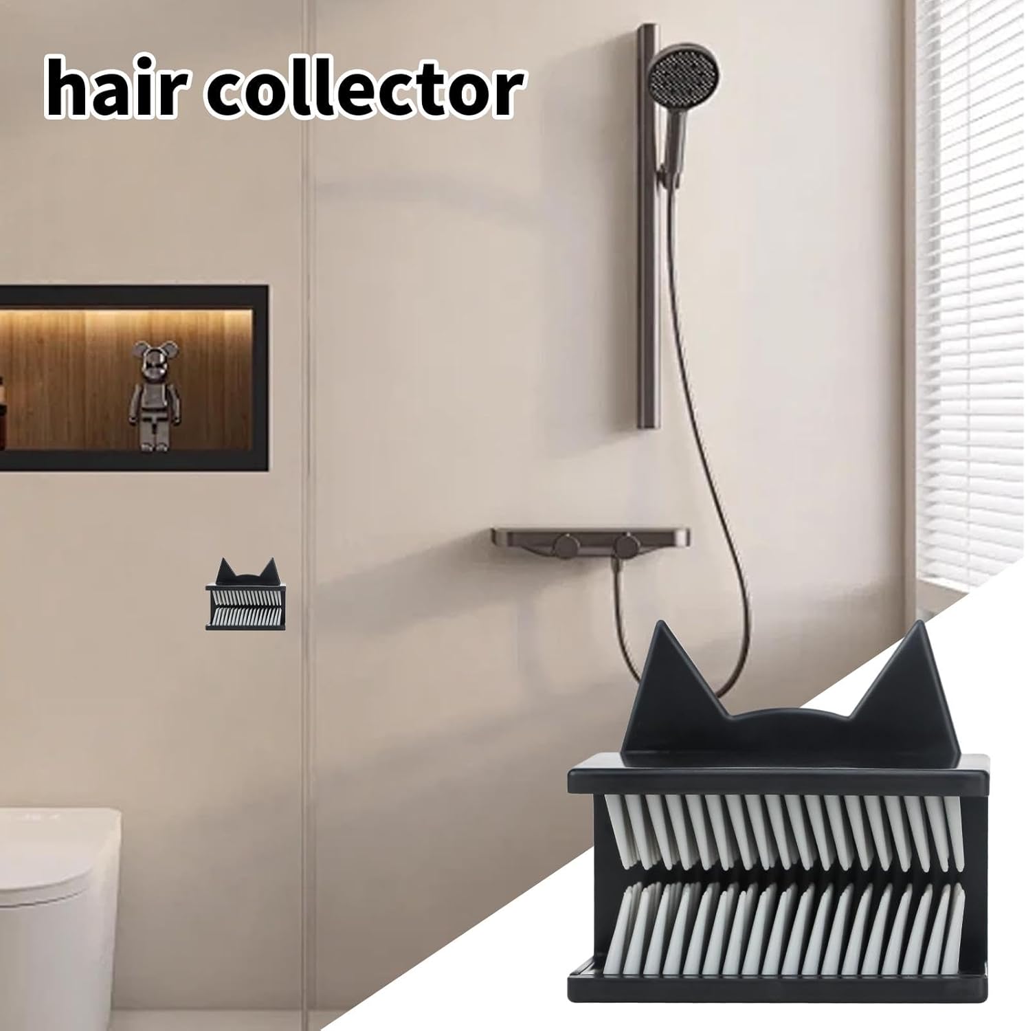 Wall Hair Catcher for Shower Reusable Drain Hair Collector