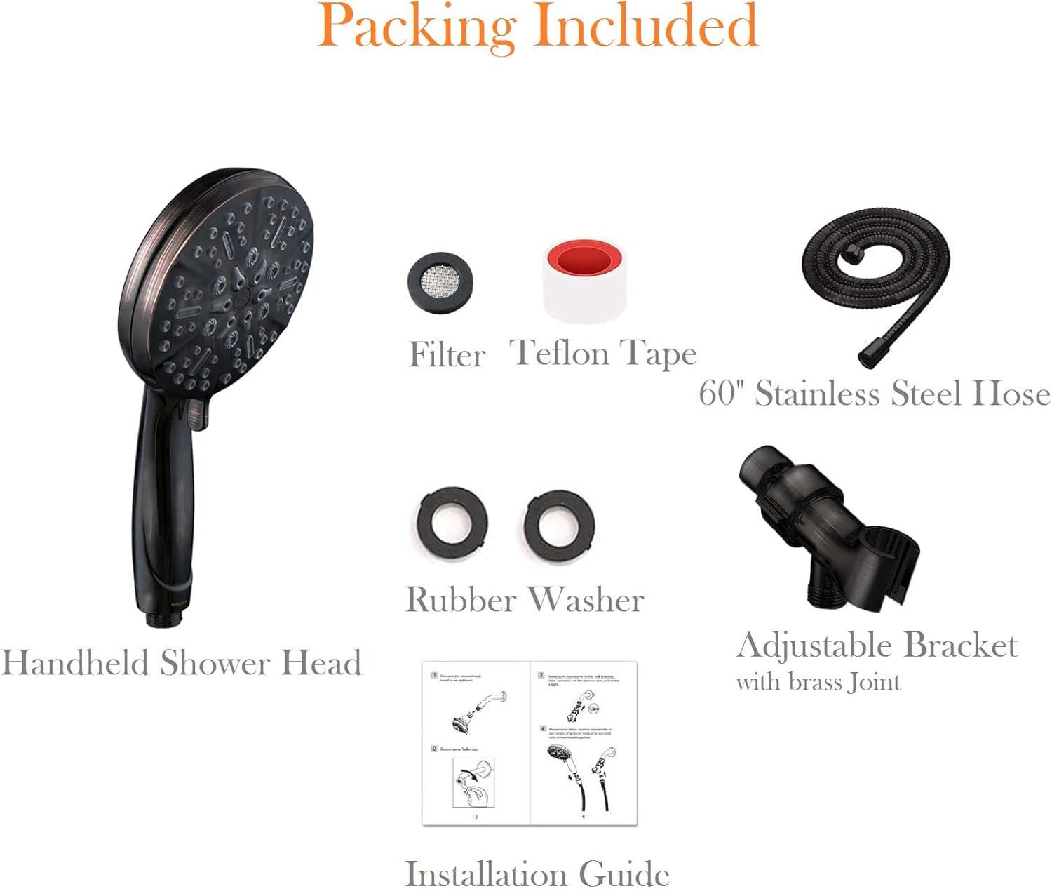 BOWGER High Pressure Handheld Shower Head Set