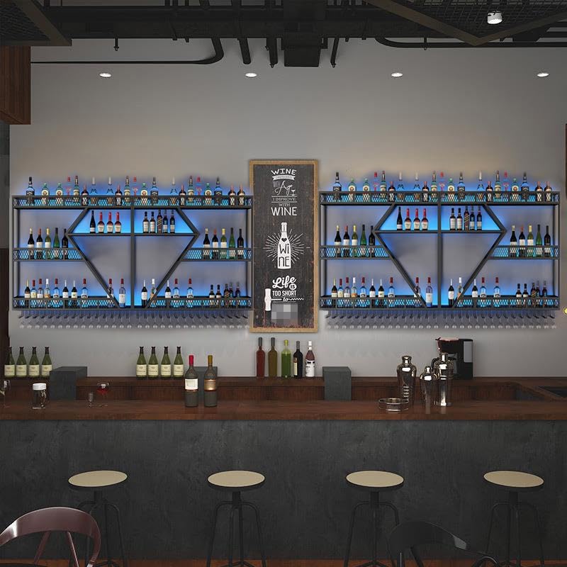 RAJYQODIS Wall-Mounted Wine Rack with Stemware Storage