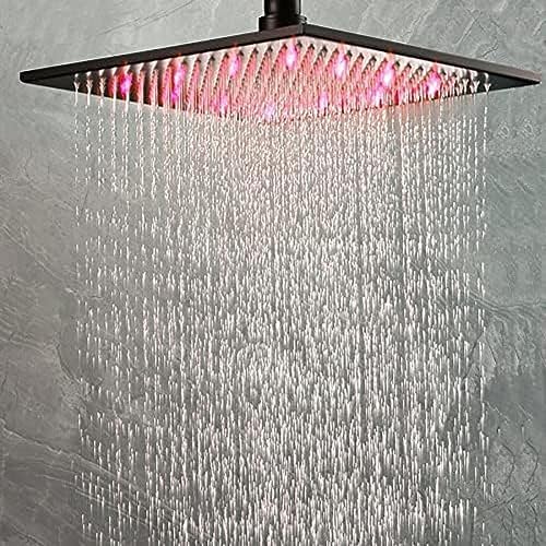 TECKI Thermostatic Shower Set with LED Rainfall and Massage