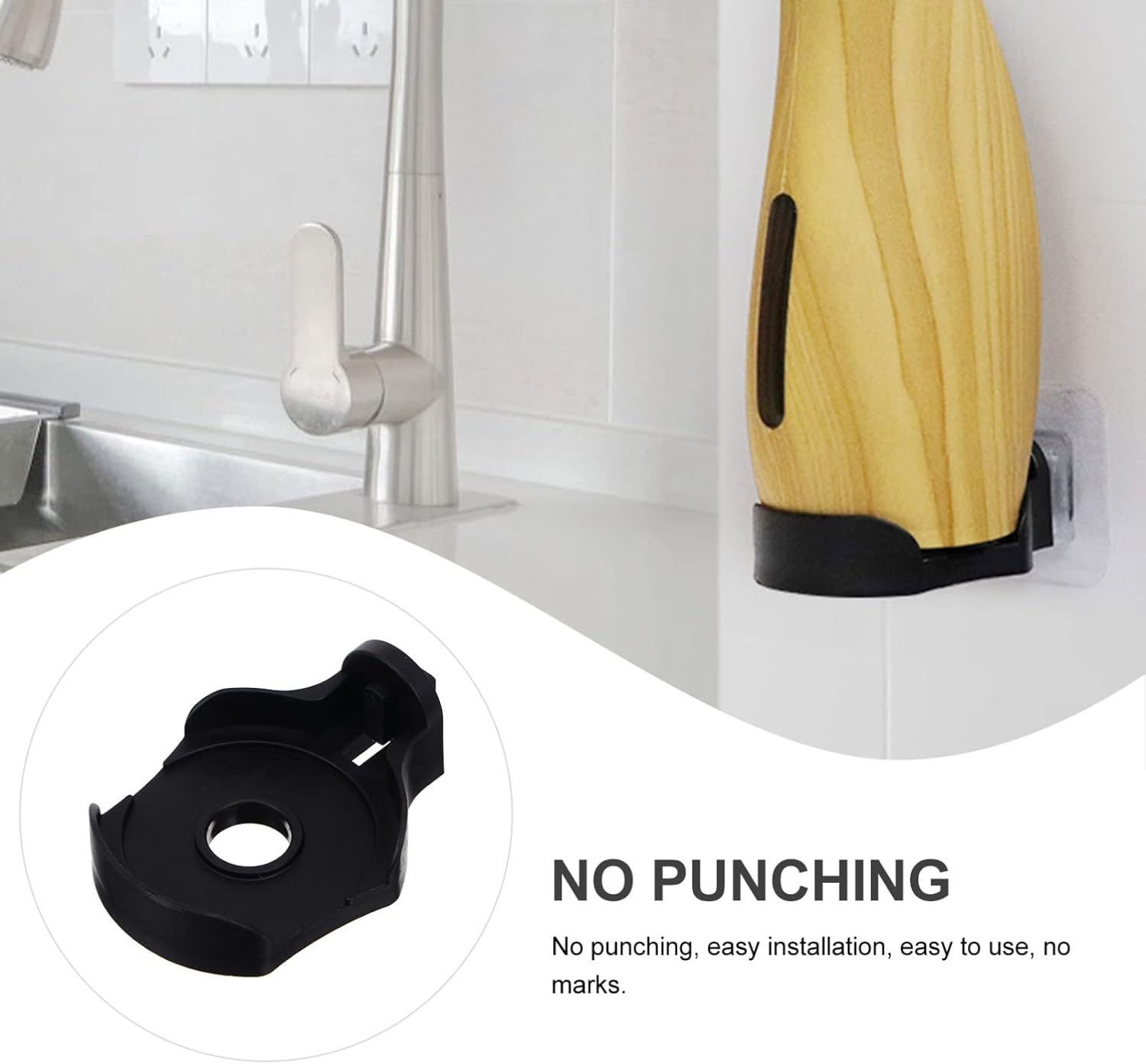 Cabilock 2 Sets Automatic Soap Dispenser Bracket Black