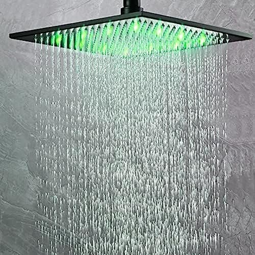 TECKI Thermostatic Shower Set with LED Rainfall and Massage