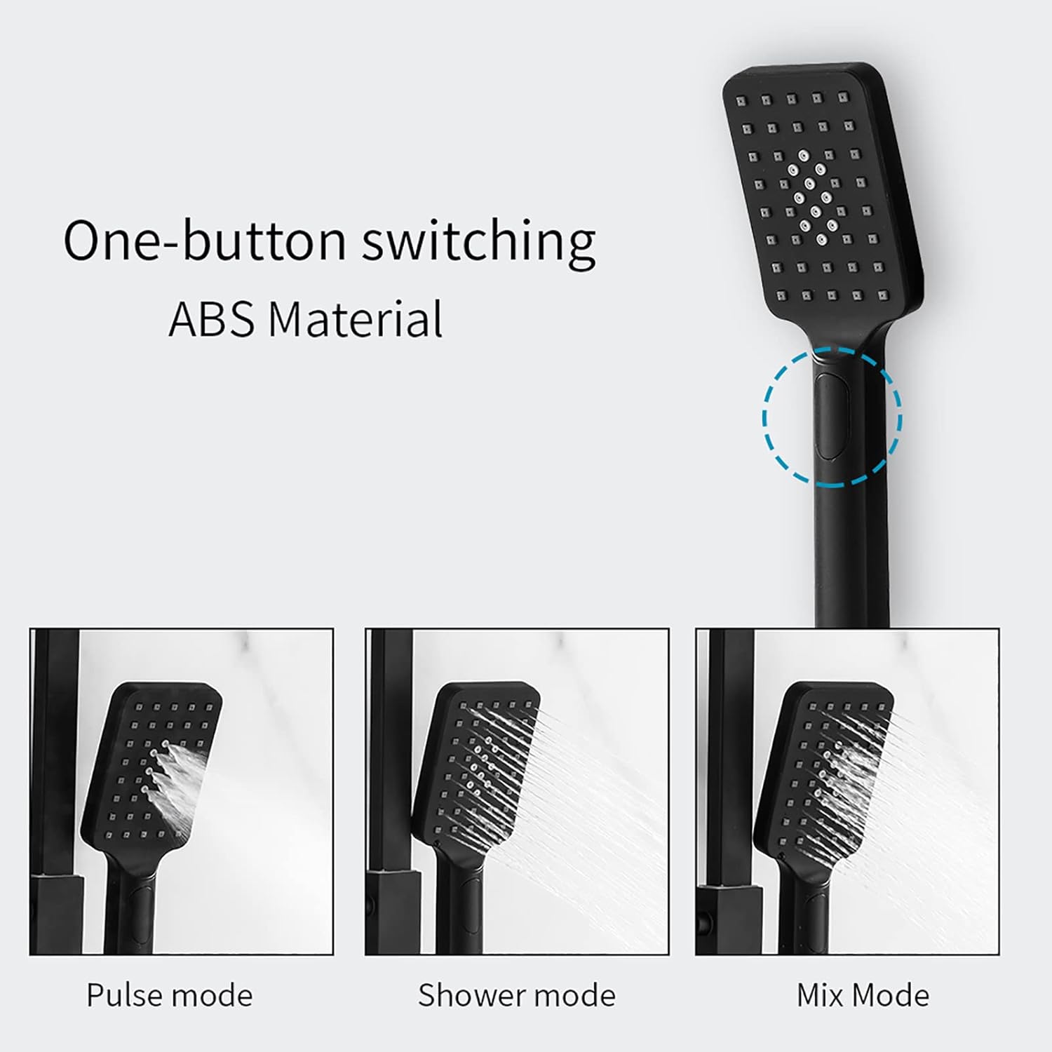 Adjustable Rainfall Shower System Set with Handheld and Tub Spout