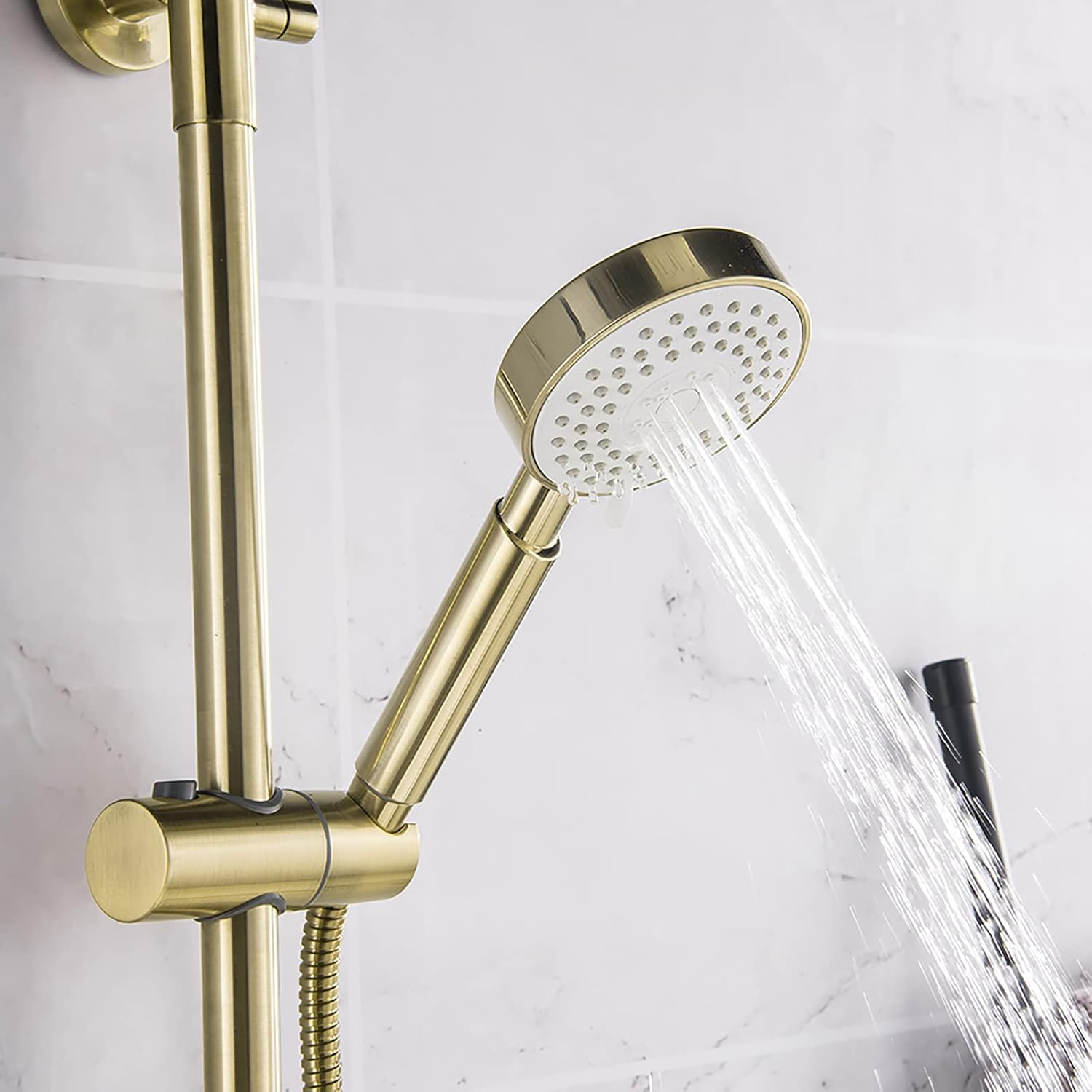 10 Inches Brushed Gold Shower Combo Set with Rainfall Handheld and Tub Tap