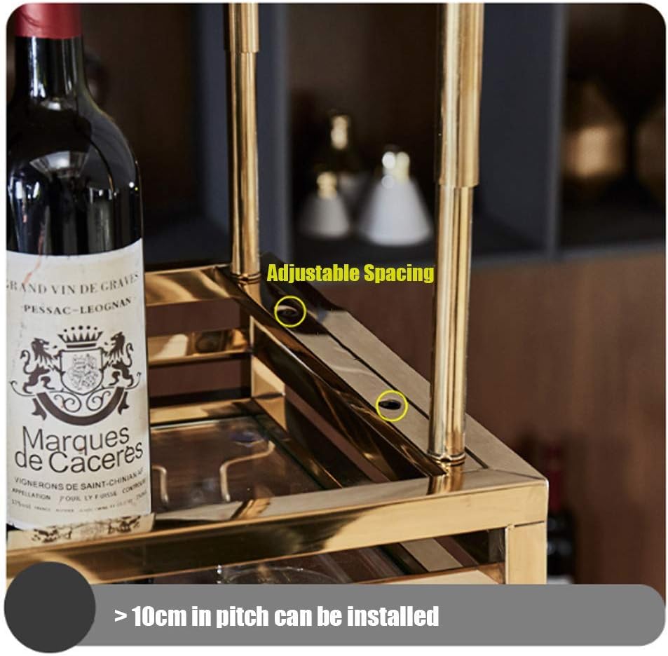 Stainless Steel Wall-Mounted Wine Rack Red Gold