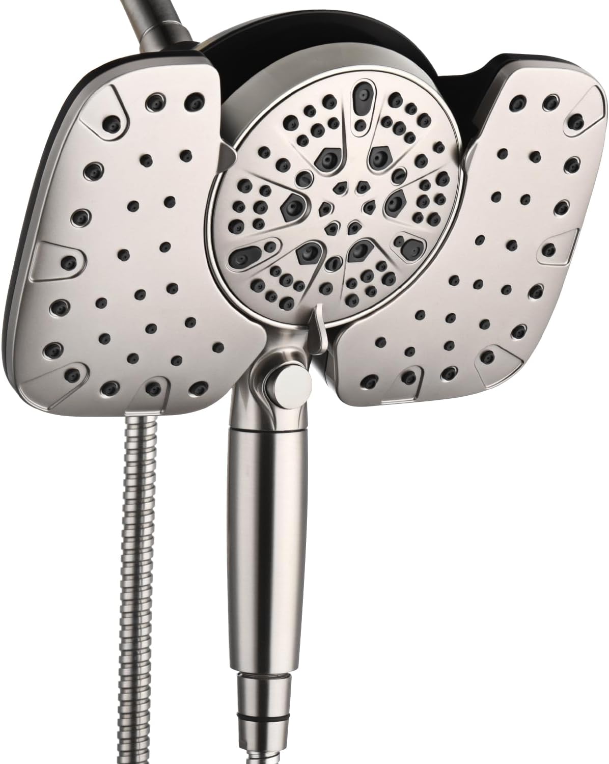 INAVAMZ 25GPM Nickel Shower Head with Handheld and 10 Spray Settings
