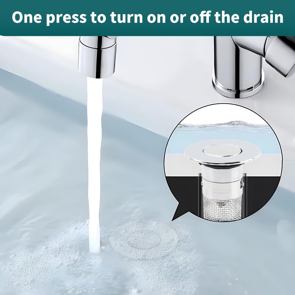 EMVANV 2pcs Sink Drain Strainer with Hair Catcher