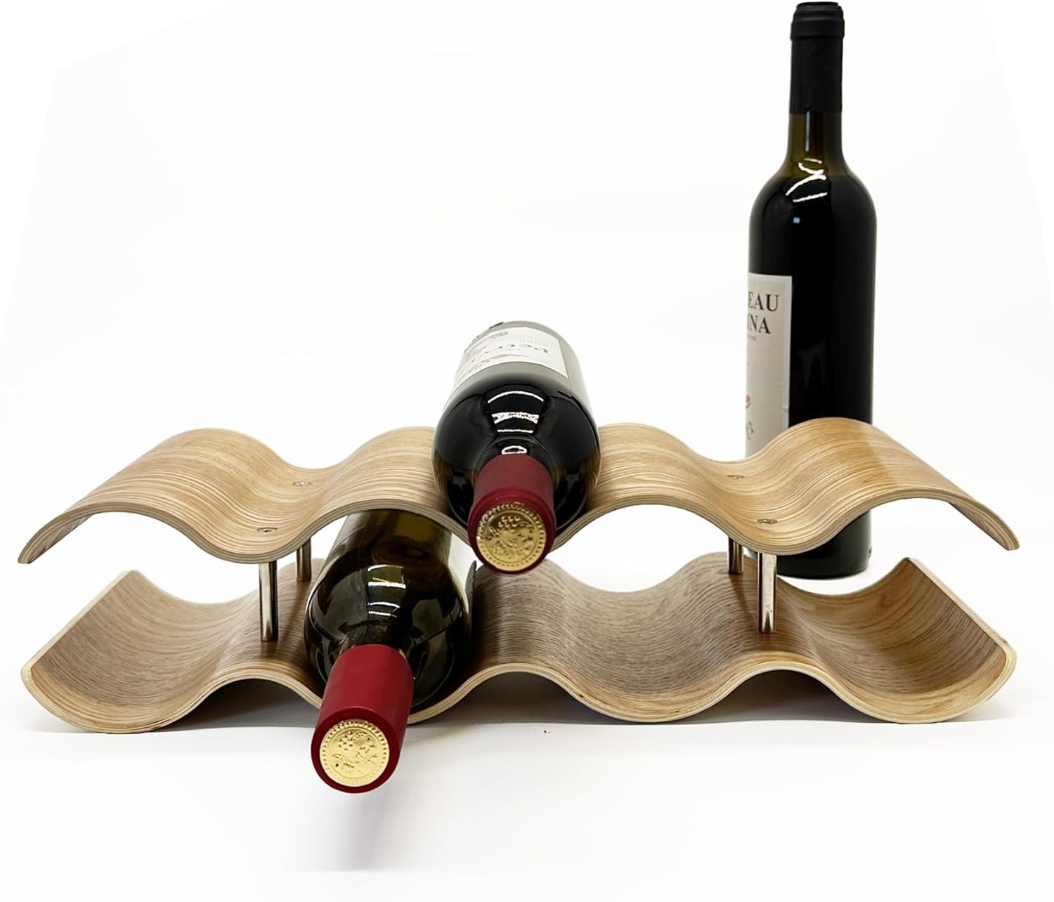 Bellglee 2-Tier Wooden Wine Rack Stand 7 Bottles