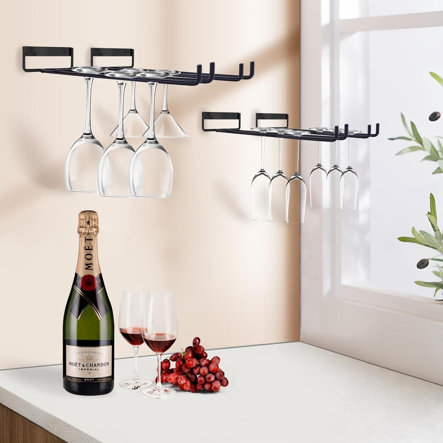 118 Inch Wine Glass Rack Set of 4 Metal Holder