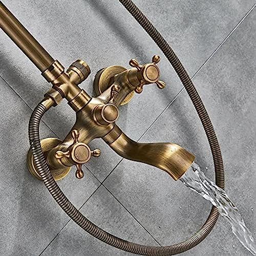 TECKI Rainfall Shower Faucet Set with 8 Inch Handheld Head
