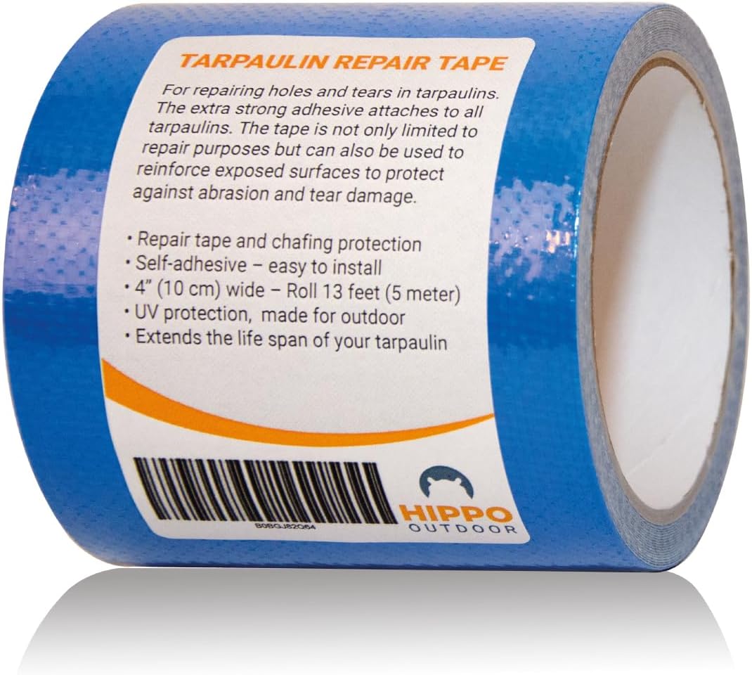 HIPPO OUTDOOR Tarpaulin Repair Tape 16ft Heavy Duty Waterproof Duct Tape