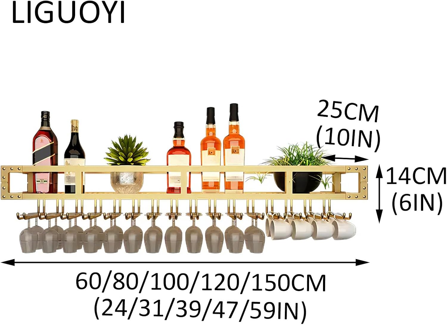 LIGUOYI Wall-Mounted Wine Glass Holder